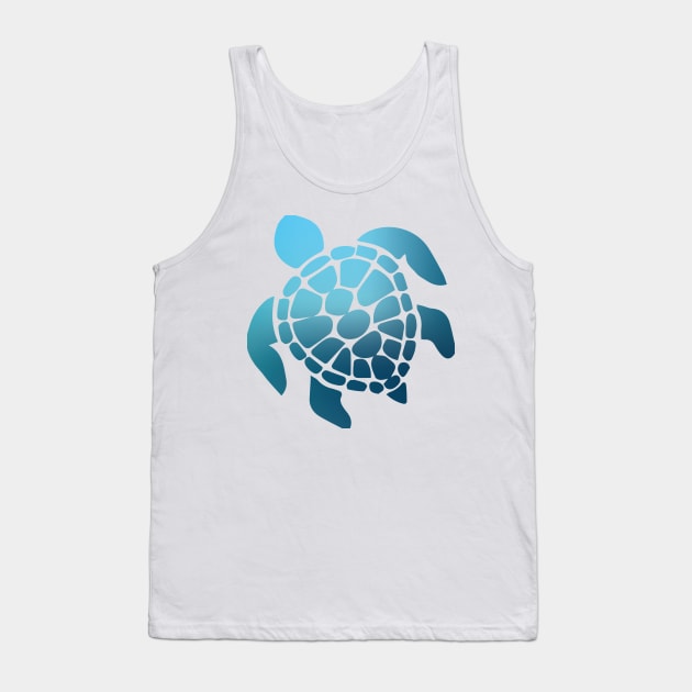 Blue Ombre Sea Turtle Tank Top by emilystp23